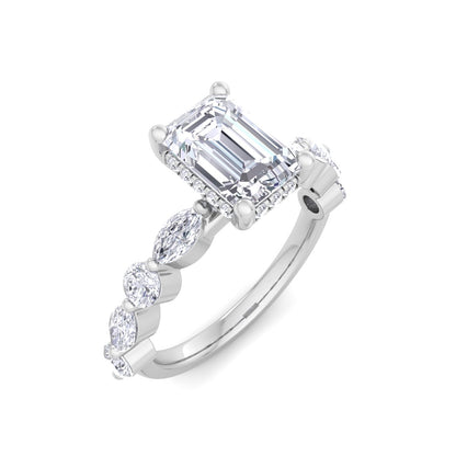 Florence Plus Emerald Diamond Ring