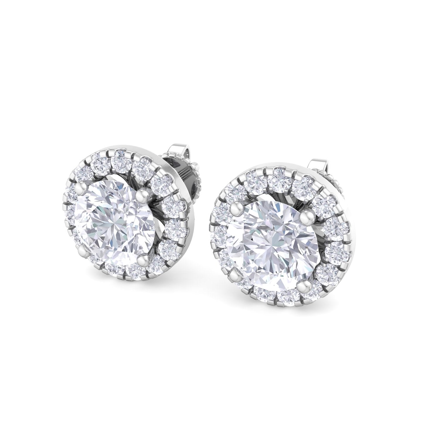 detachable round solitaire earrings