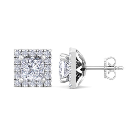 Detachable Princess Solitaire Earrings