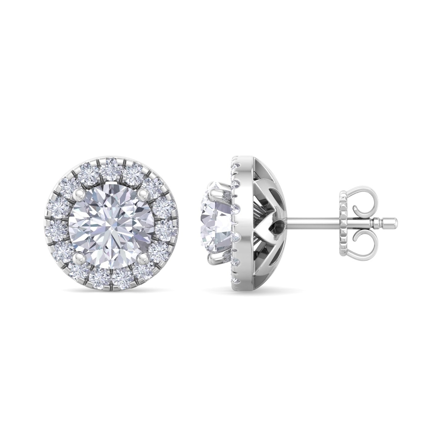 detachable round solitaire earrings