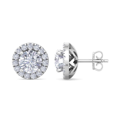 Detachable Round Solitaire Earrings