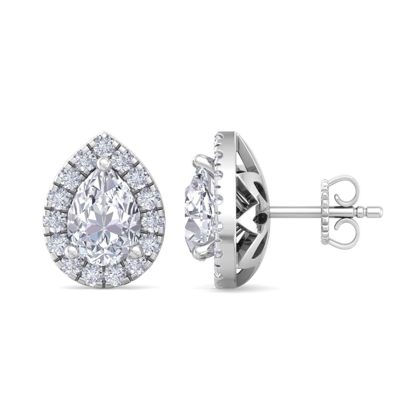 detachable pear solitaire earrings