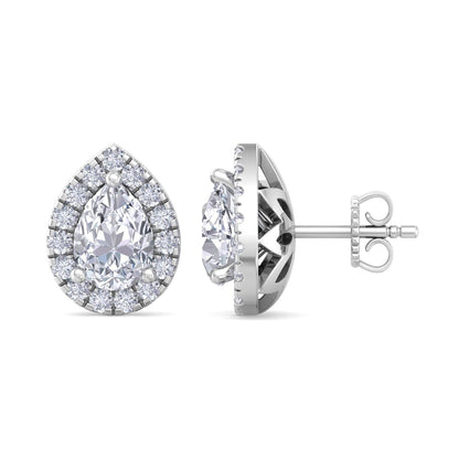 Detachable Pear Solitaire Earrings