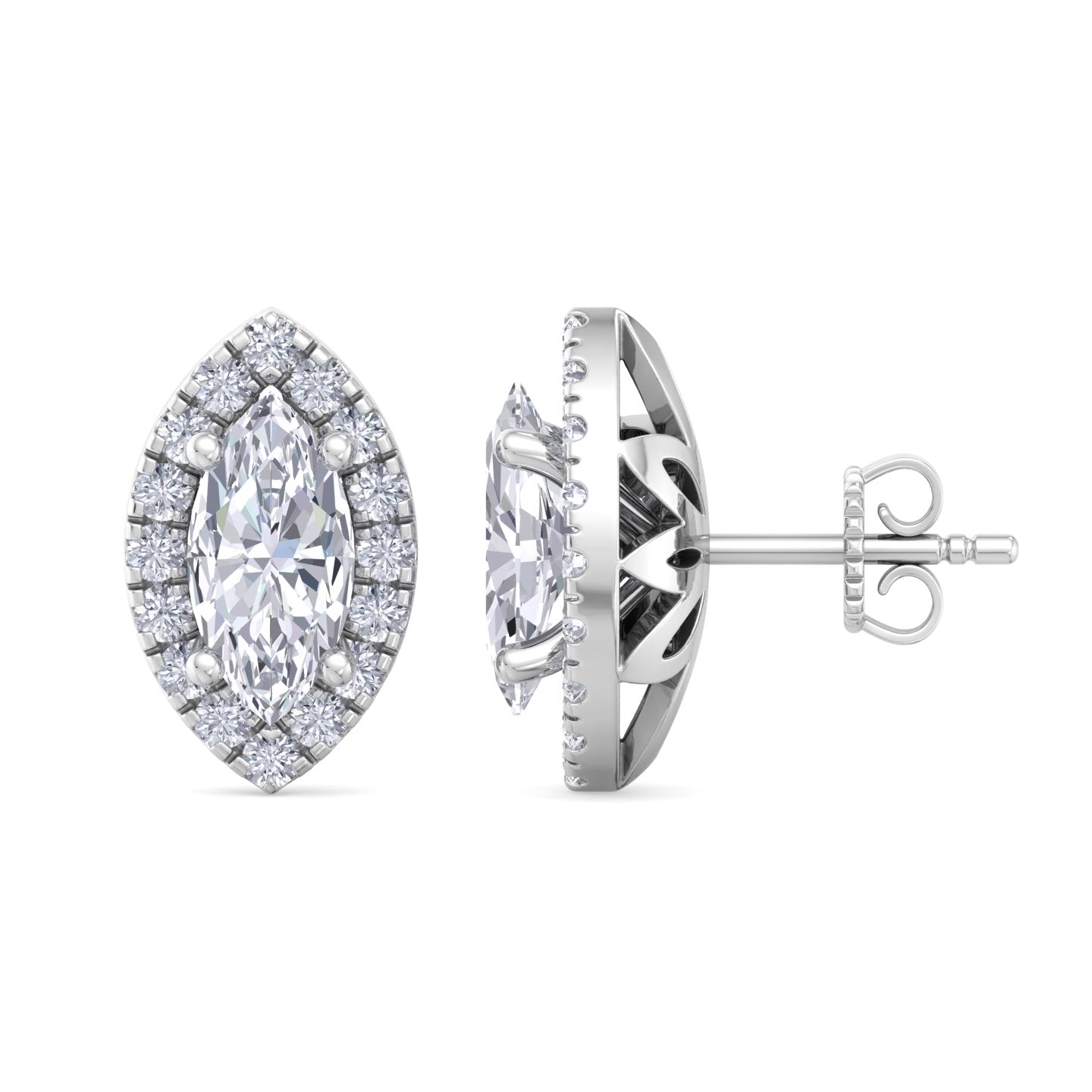 detachable marquise solitaire earrings