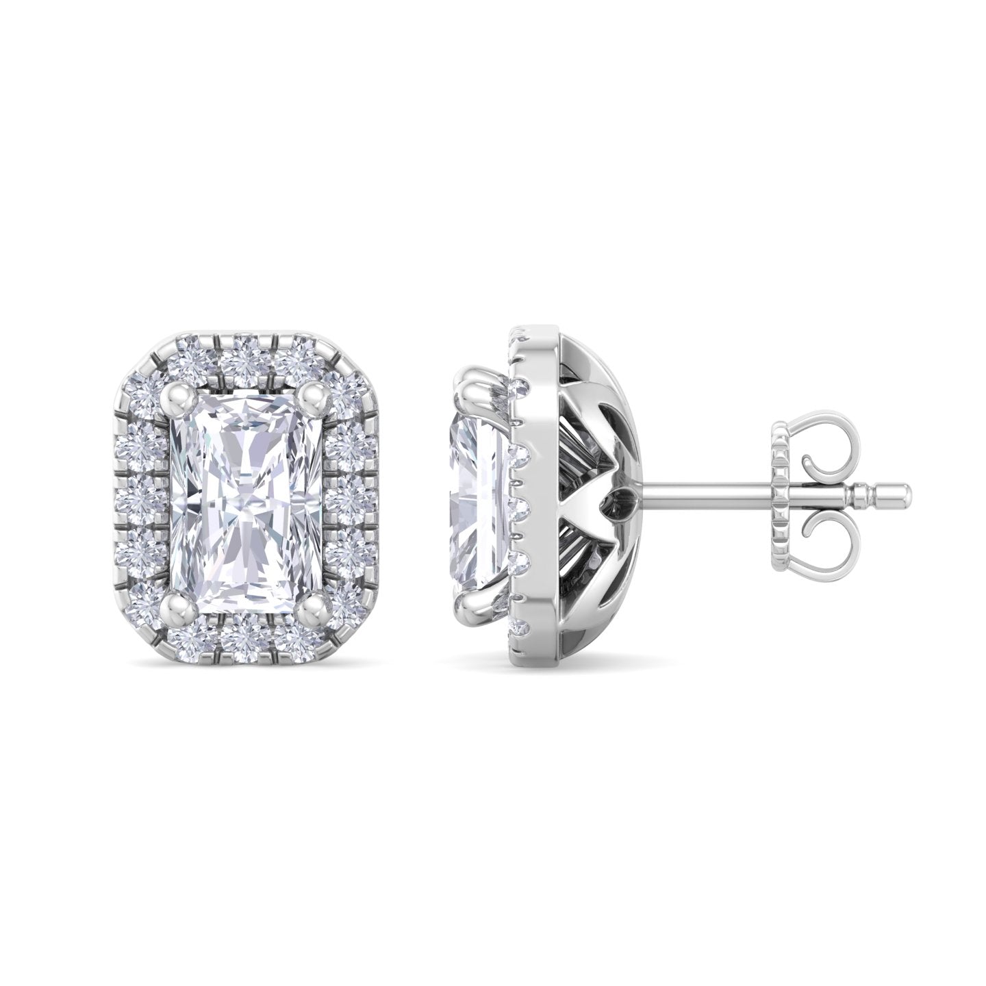detachable radiant solitaire earrings