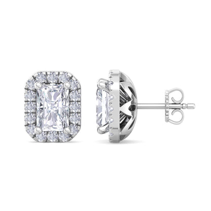 Detachable Radiant Solitaire Earrings