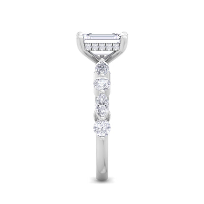Florence Plus Emerald Diamond Ring