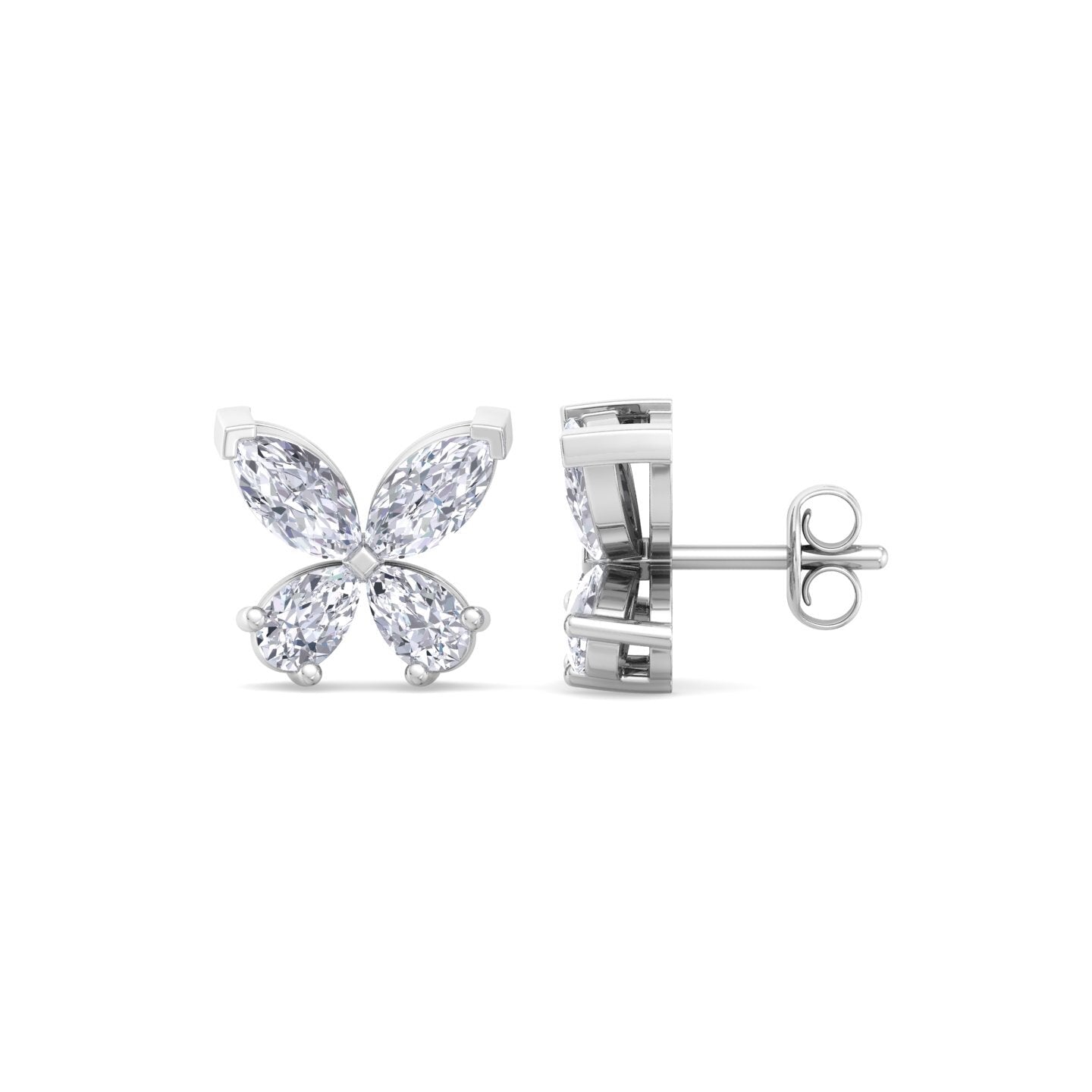 butterfly bloom diamond stud earrings