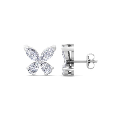 Butterfly Bloom Diamond Stud Earrings