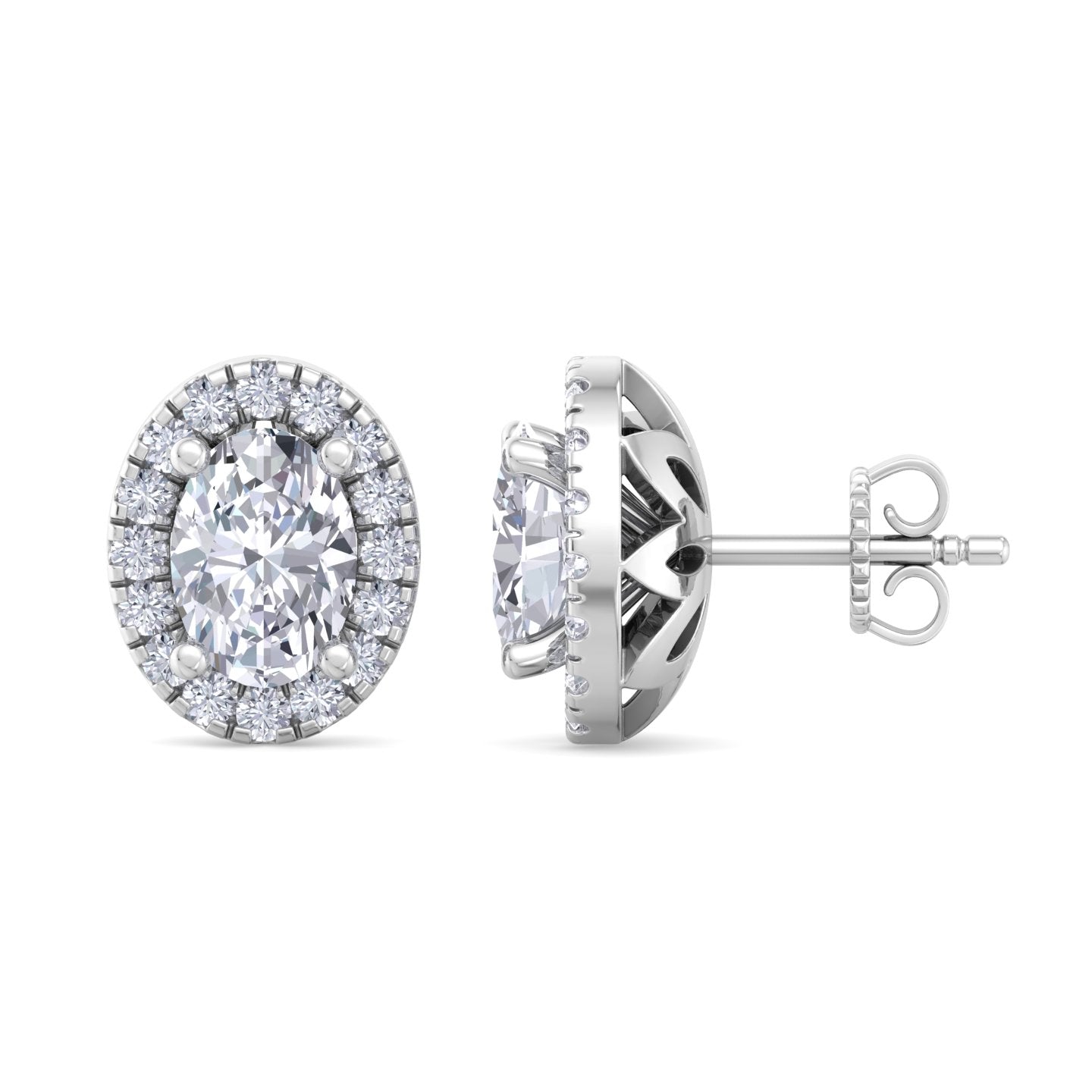detachable oval solitaire earrings