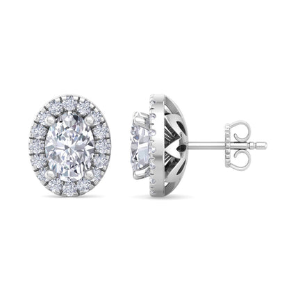 Detachable Oval Solitaire Earrings