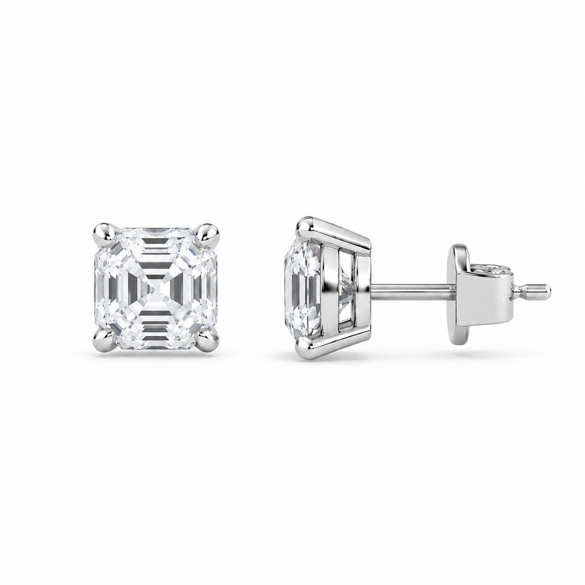 boucle d'oreille liberty en diamant rond 1 carat (0,5+0,5)