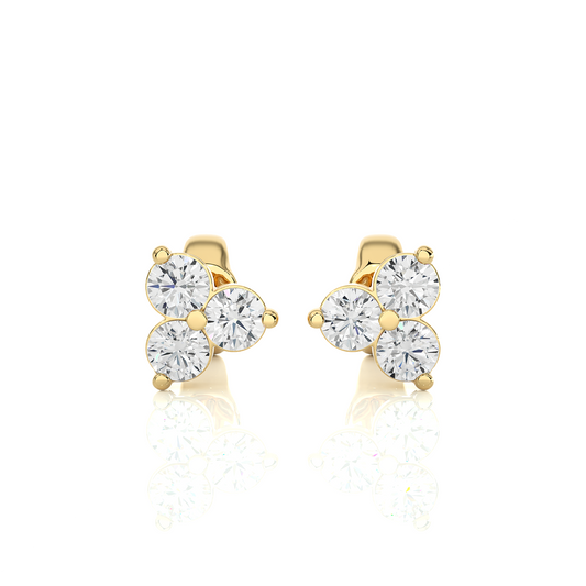 Boucles d'oreilles Aura en diamant rond