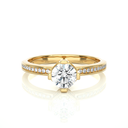 Majestic Crown Solitaire Diamond Ring