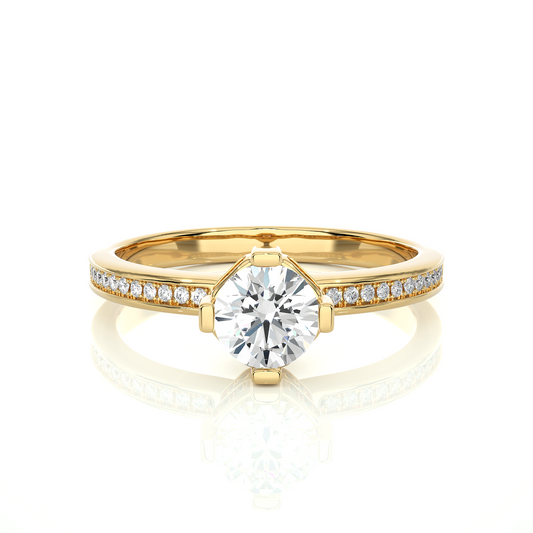 Majestic Crown Solitaire Diamond Ring