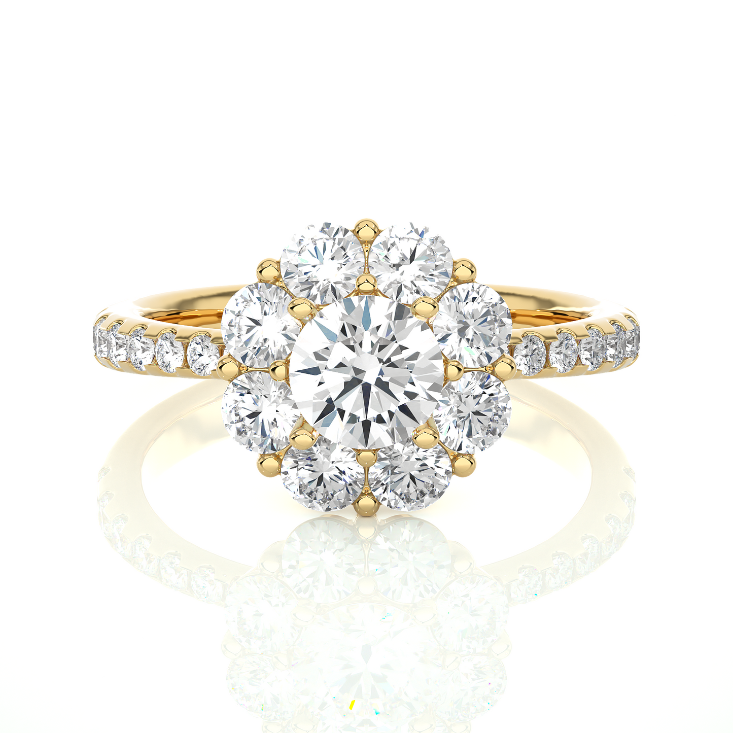coronet round diamond ring