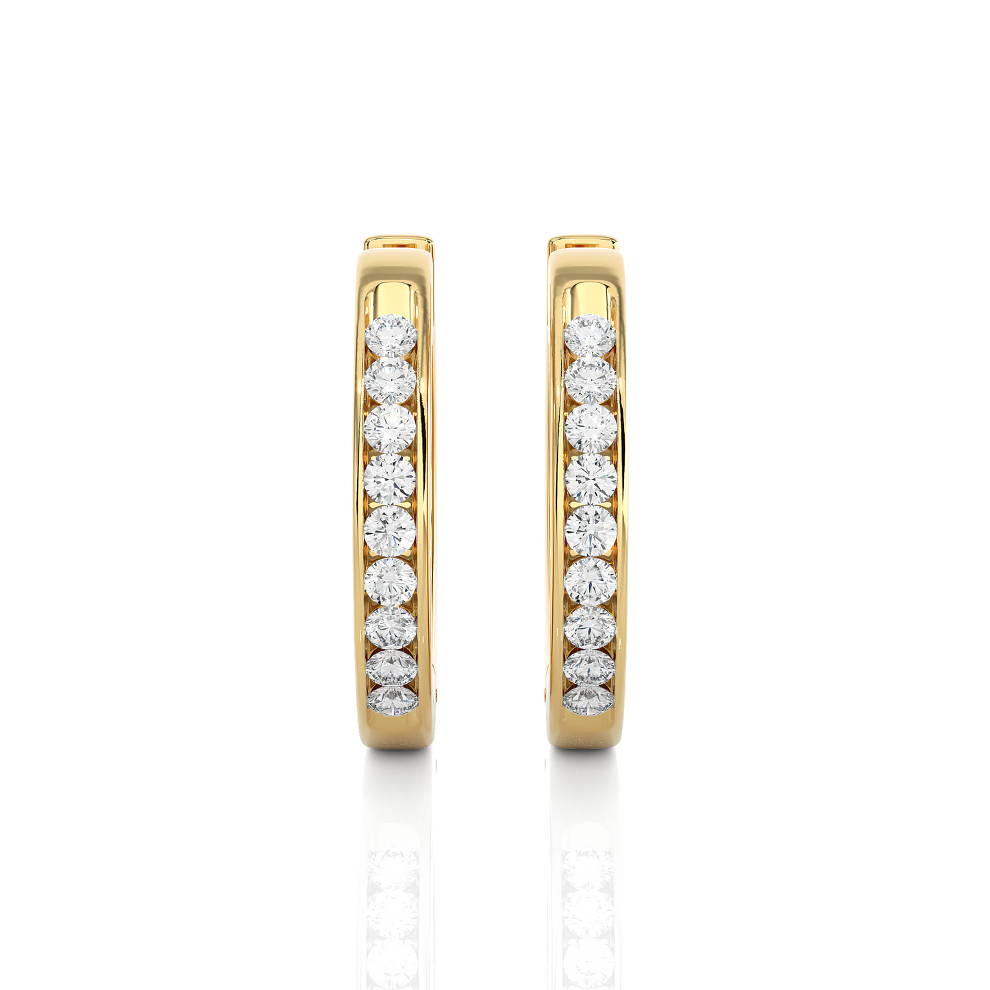 boucles d'oreilles à breloques en diamant rond lustre