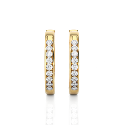 Boucles d'oreilles à breloques en diamant rond Lustre