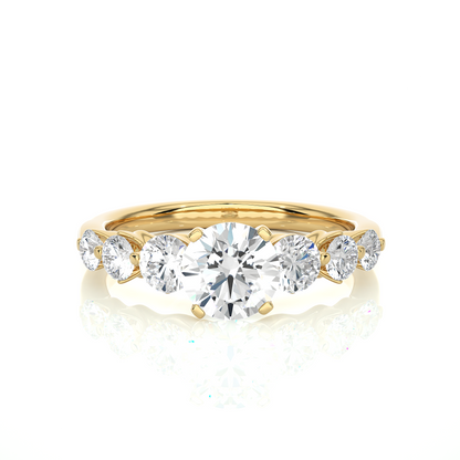 Lucky Seven Round Lab Grown Diamond Ring
