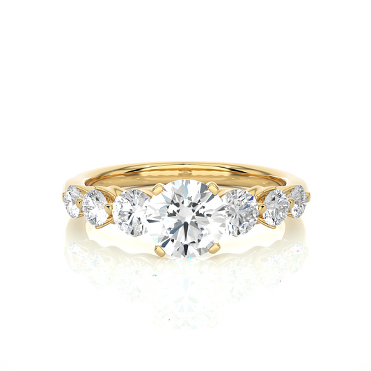 Lucky Seven Round Lab Grown Diamond Ring