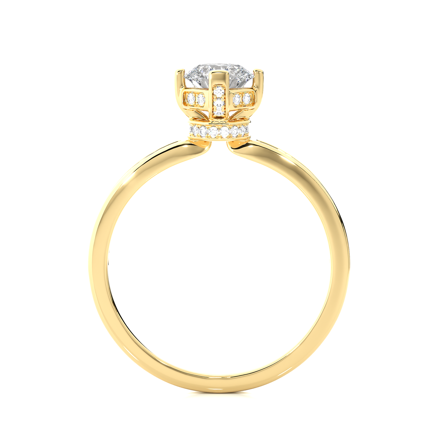 majestic crown solitaire diamond ring