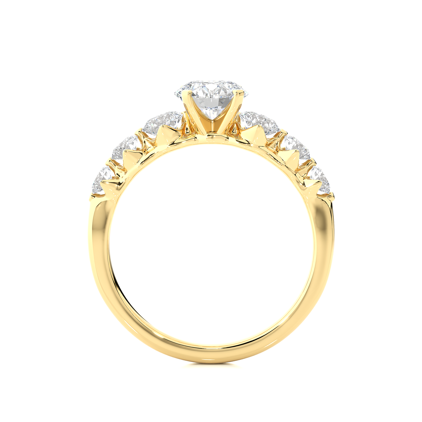 lucky seven round lab grown diamond ring
