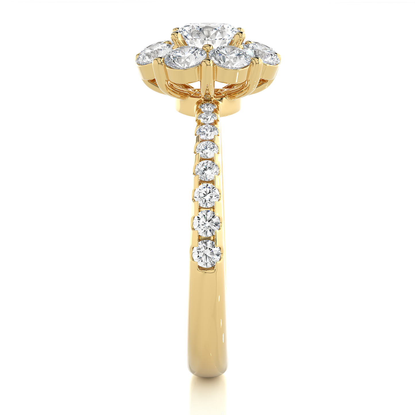 coronet round diamond ring