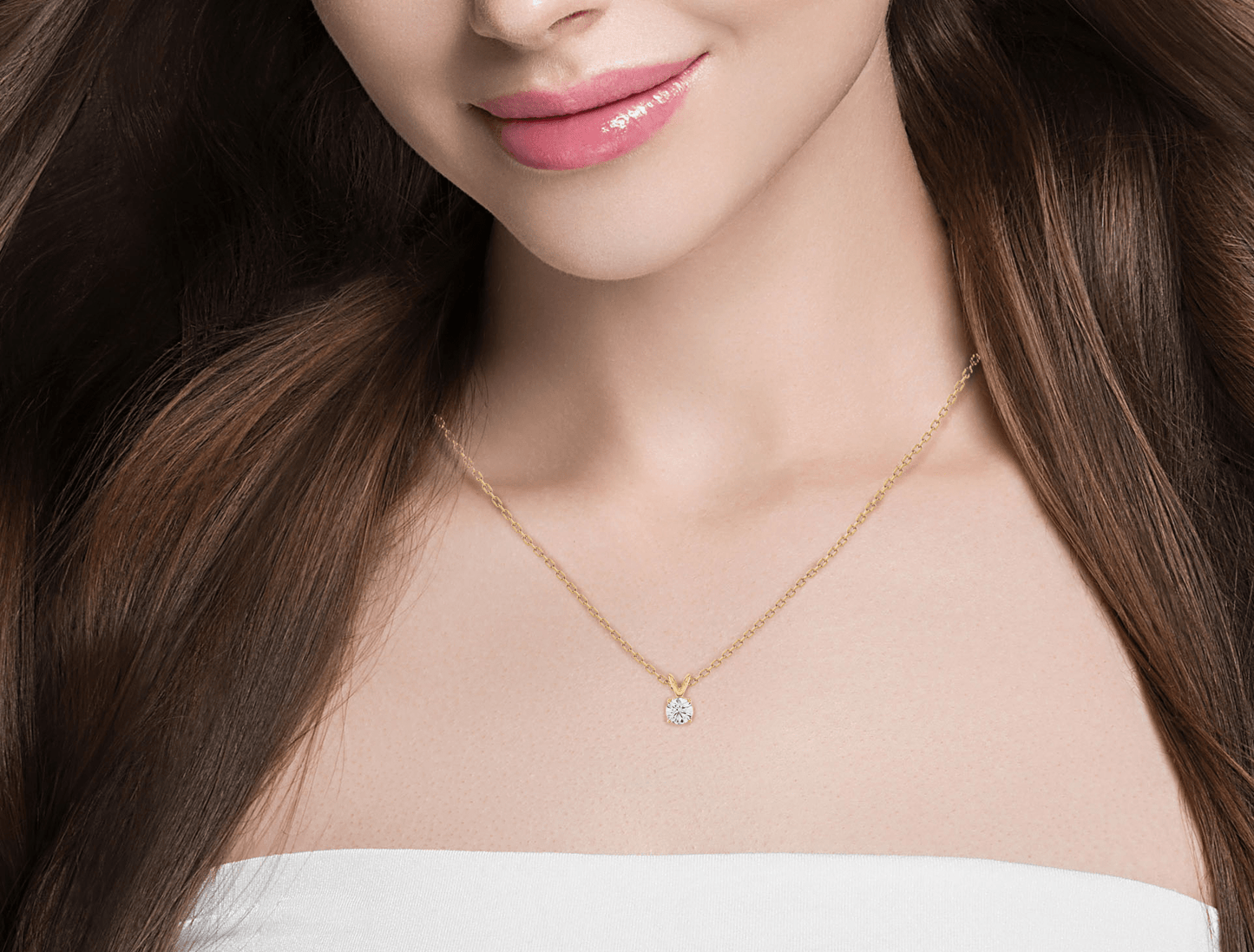 stellar round diamond pendant (chain sold separately) - espira fine gems