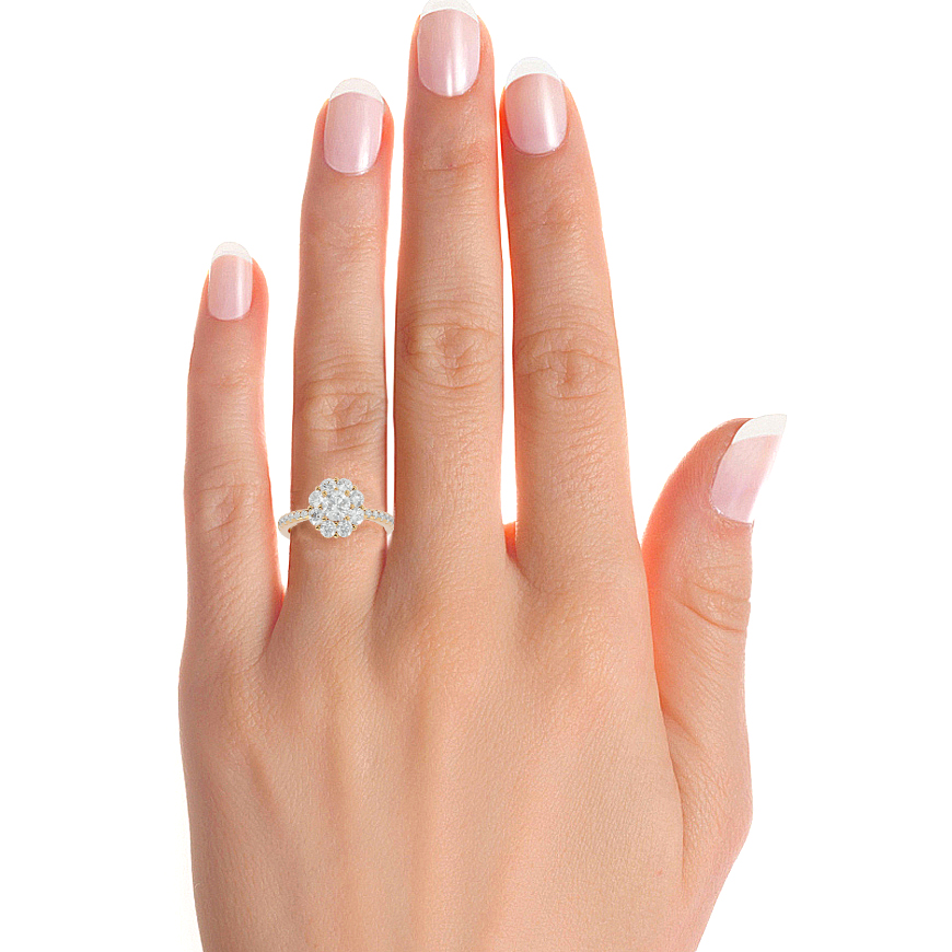 coronet round diamond ring