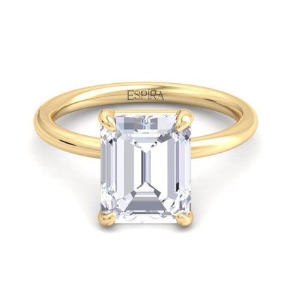 Bague Liberty avec diamant émeraude 4 carats