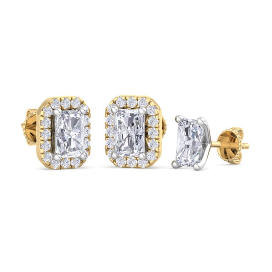 Detachable Radiant Solitaire Earrings