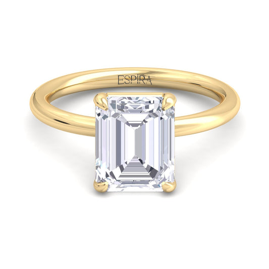 Bague Liberty avec diamant émeraude 3 carats