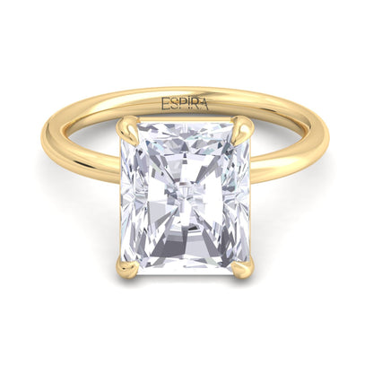 Bague Liberty avec diamant radiant de 4 carats