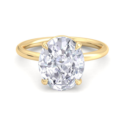 Bague Liberty avec diamant ovale de 4 carats
