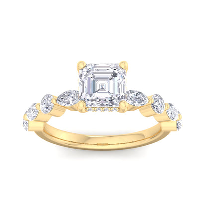 Florence Plus Asscher Diamond Ring