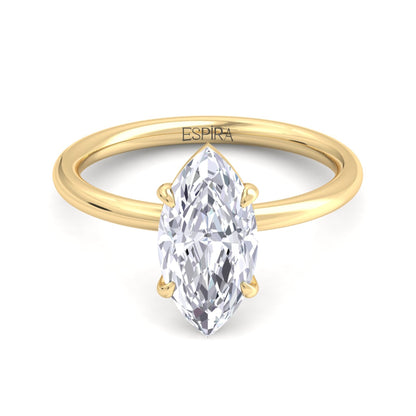 Bague Liberty avec diamant marquise de 2 carats
