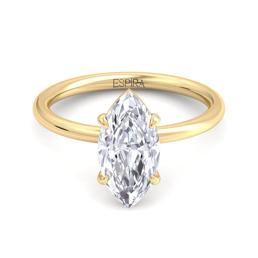 Bague Liberty avec diamant marquise de 2 carats