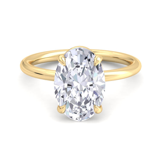 Bague Liberty avec diamant ovale de 4 carats