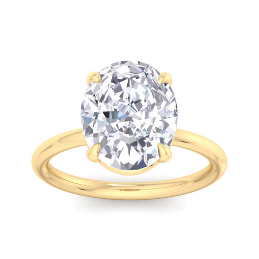 Bague Liberty avec diamant ovale de 4 carats