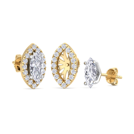 Detachable Marquise Solitaire Earrings