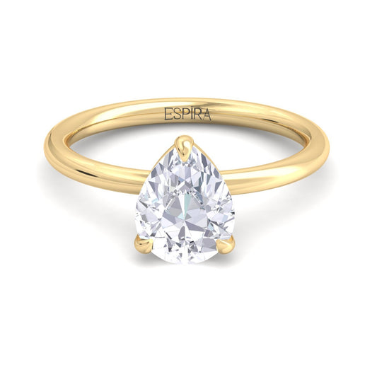 Bague Liberty en diamant poire de 2 carats