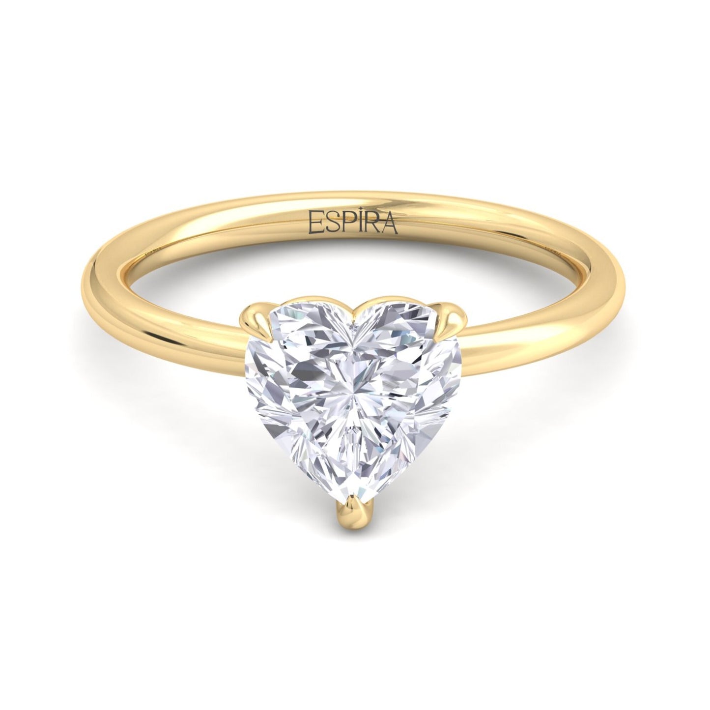 bague liberty en diamant de 2 carats en forme de cœur