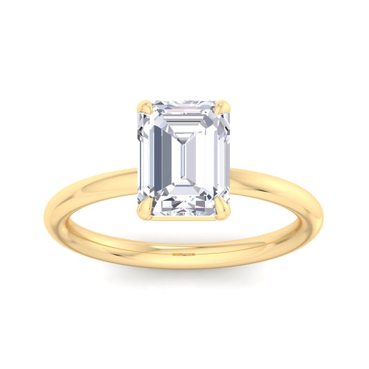 Bague Liberty avec diamant émeraude de 2 carats