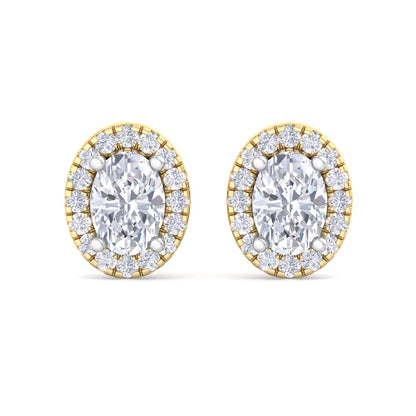 Detachable Oval Solitaire Earrings