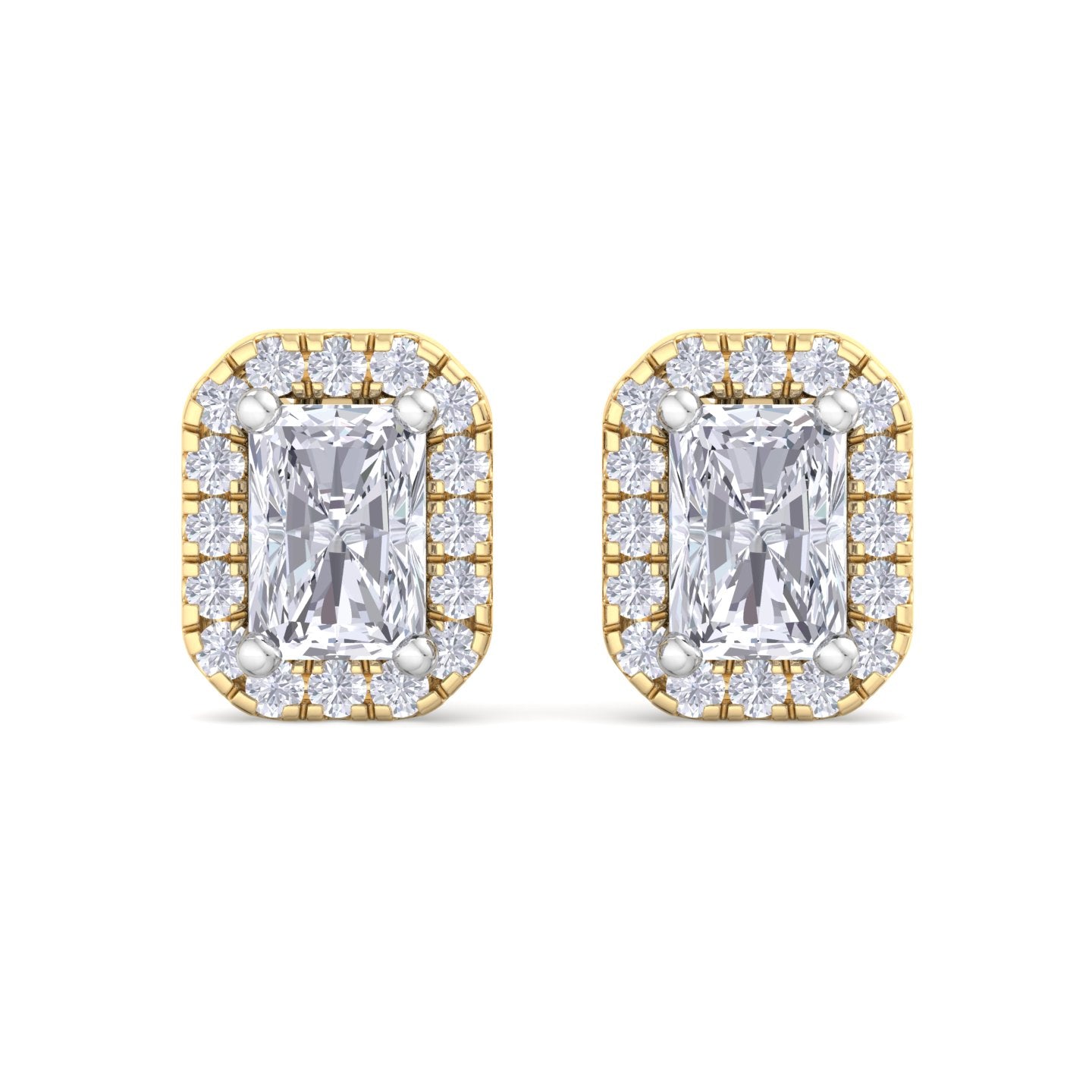 detachable radiant solitaire earrings