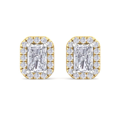 Detachable Radiant Solitaire Earrings