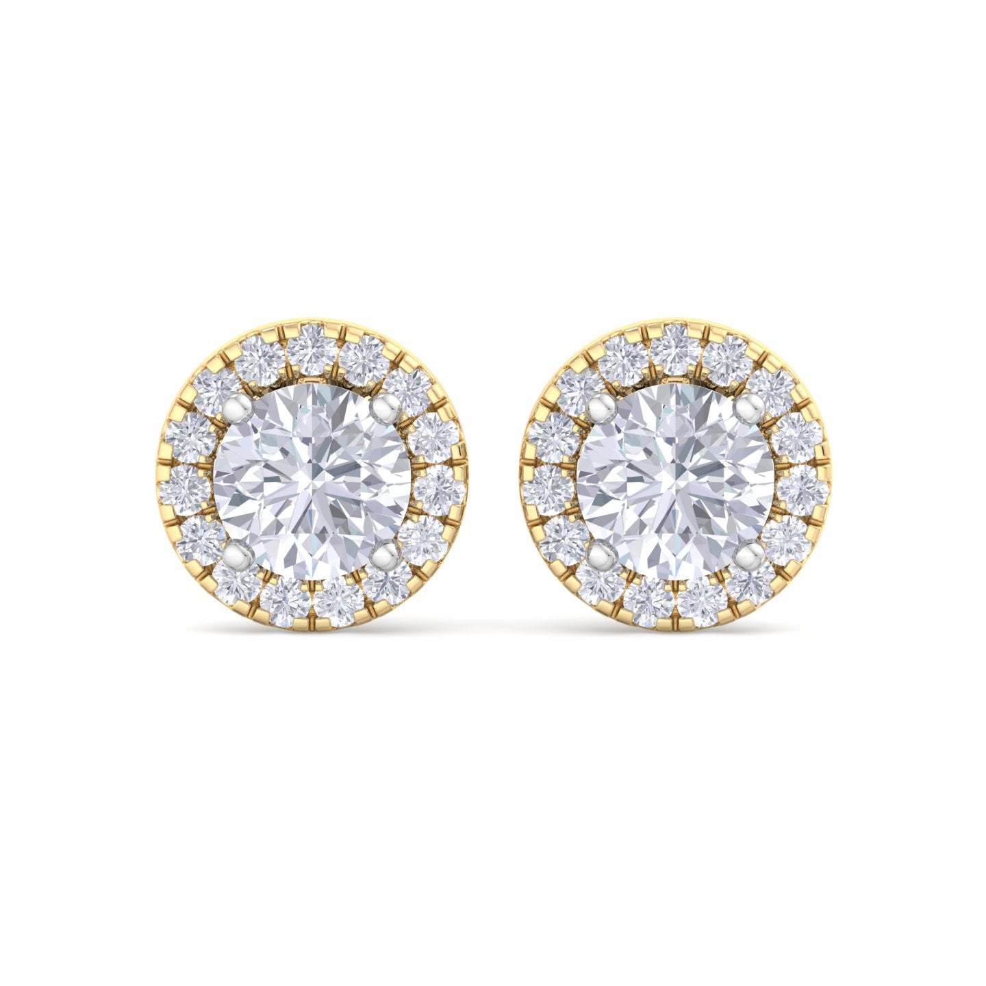 detachable round solitaire earrings