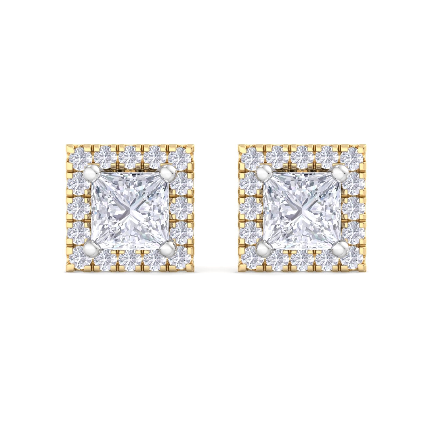 detachable princess solitaire earrings