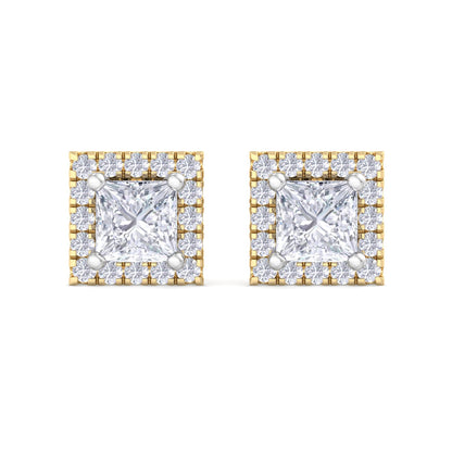 Detachable Princess Solitaire Earrings