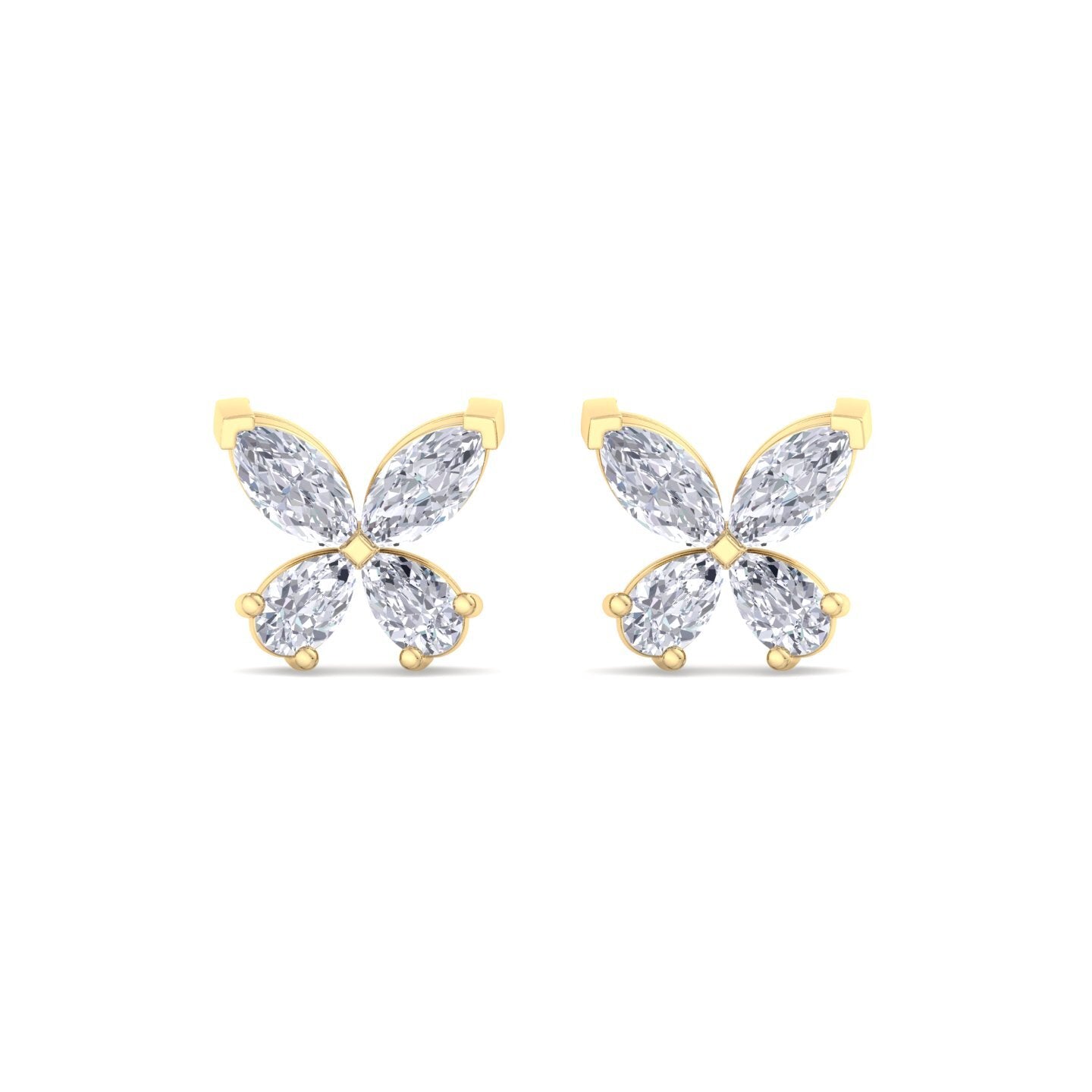 butterfly bloom diamond stud earrings